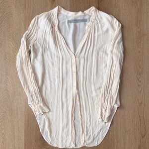 Raquel Allegra Light Peach Button-Front Women's Blouse